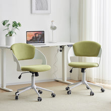 Load image into Gallery viewer, HYLONE Armless Office Chair Cute Desk Chair Set of 2, Comfy Fabric Task Vanity Chair with Wheels and Padded Back, Height Adjustable Swivel Computer Chair for Small Spaces, Grey