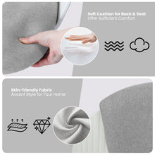 Load image into Gallery viewer, HYLONE Armless Office Chair Cute Desk Chair Set of 2, Comfy Fabric Task Vanity Chair with Wheels and Padded Back, Height Adjustable Swivel Computer Chair for Small Spaces, Grey