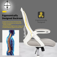 Load image into Gallery viewer, Office Chair Ergonomic Mesh Swivel Computer Task Desk Chair Comfortable, Flip-up Arms, Adjustable Height,White