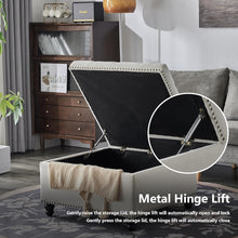 Load image into Gallery viewer, Square Storage Ottoman Bench Ottoman Coffee Table Bench Oversized Coffee Table Ottoman Bench with Storage for Living Room