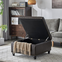 Load image into Gallery viewer, Square Storage Ottoman Bench Ottoman Coffee Table Bench Oversized Coffee Table Ottoman Bench with Storage for Living Room