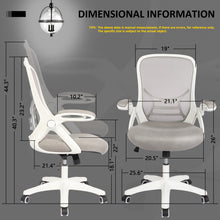 Load image into Gallery viewer, Office Chair Ergonomic Mesh Swivel Computer Task Desk Chair Comfortable, Flip-up Arms, Adjustable Height,White