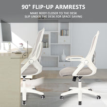 Load image into Gallery viewer, Office Chair Ergonomic Mesh Swivel Computer Task Desk Chair Comfortable, Flip-up Arms, Adjustable Height,White