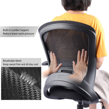 Load image into Gallery viewer, Ergonomic Mid Back Office Chair, Mesh Desk Computer Chair with Lumbar Support and Adjustable Arms, Black