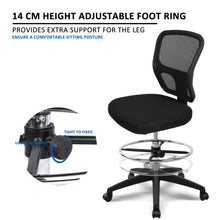 Load image into Gallery viewer, Mesh Drafting Chair Tall Office Chair Ergonomic Standing Desk Chair with Adjustable Foot Ring, Mid Back Swivel Computer Chair for Bar Height Table (Black)