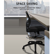 Load image into Gallery viewer, Mesh Drafting Chair Tall Office Chair Ergonomic Standing Desk Chair with Adjustable Foot Ring, Mid Back Swivel Computer Chair for Bar Height Table (Black)