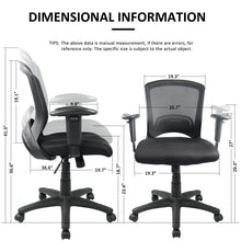 Load image into Gallery viewer, Ergonomic Mid Back Office Chair, Mesh Desk Computer Chair with Lumbar Support and Adjustable Arms, Black