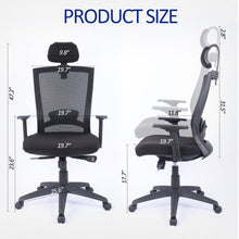 Load image into Gallery viewer, Ergonomic Mesh Chair with Adjustable Headrest, Arms, and Lumbar Support
