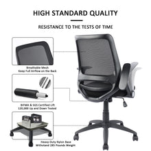 Load image into Gallery viewer, Ergonomic Mesh Office Chair Desk Chair with Flip-up Arms Height Adjustable, Mid Back Computer Chair for Home Office (Black)
