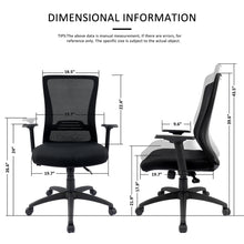 Load image into Gallery viewer, Ergonomic Office Chair with Adjustable Arms, Seat Height and Lumbar Support
